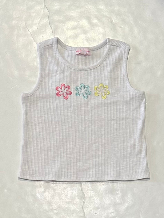 White Tank w/Flowers
