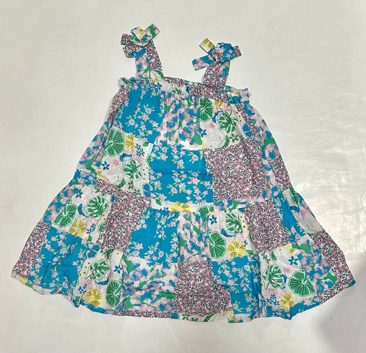 Aqua Floral Print Dress