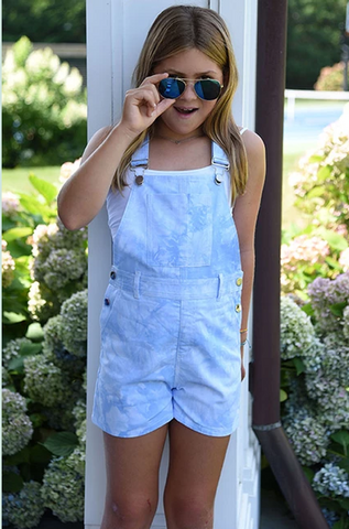 Blue Cloud Overall Shorts