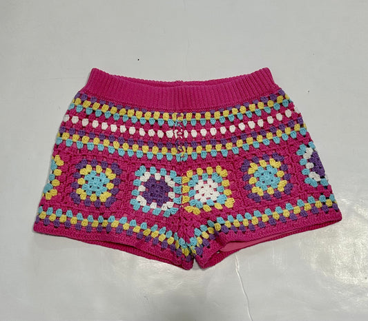 Pink Crochet Knit Shorts