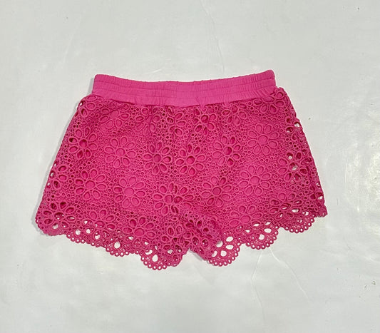Pink Floral Lace Shorts