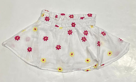 White Gauz Emb Skort