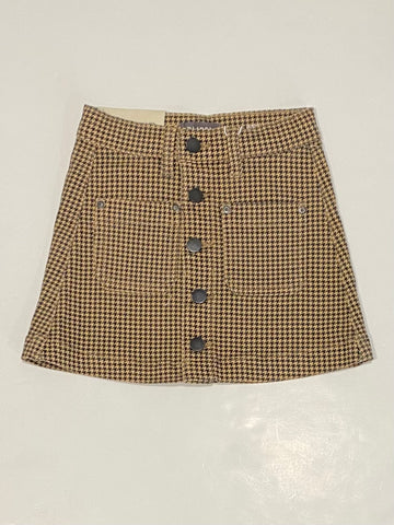 Dogstooth Print Skirt