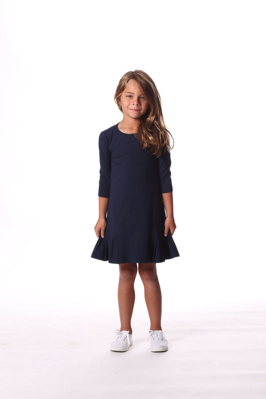 Navy Solid Dress