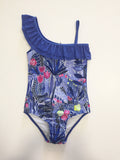 1PC Flower Field Swimsuit Blue