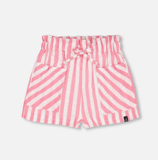 Pink Stripe Seersucker Short