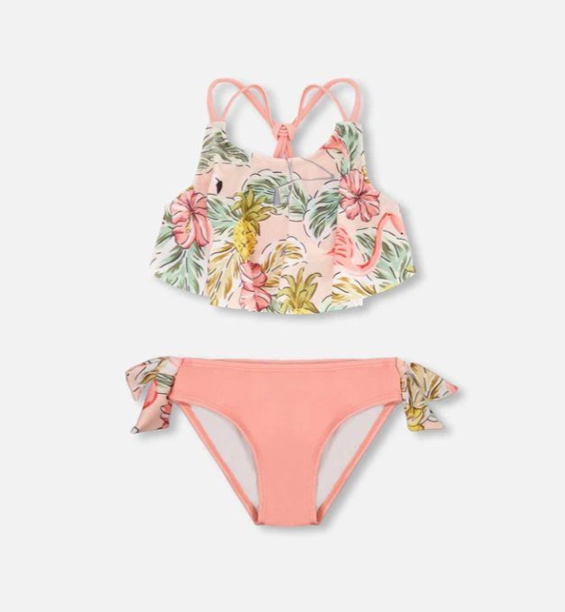 2PC Swimsuit Printed Flamingo