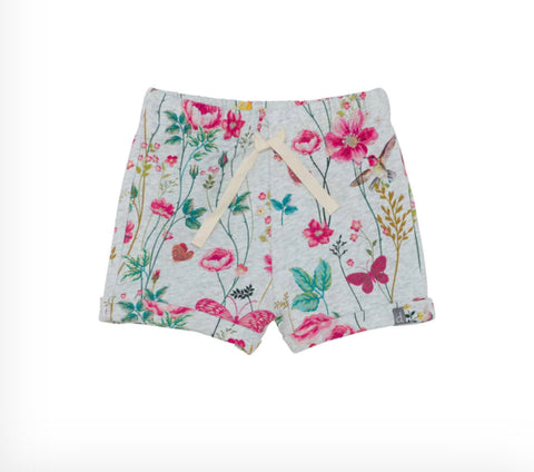 Grey Botanical Print French Terry