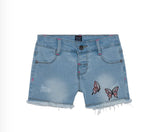 Light Blue Denim Butterfly Shorts