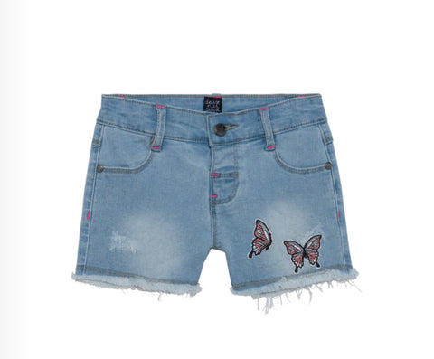Light Blue Denim Butterfly Shorts