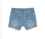 Light Blue Denim Butterfly Shorts