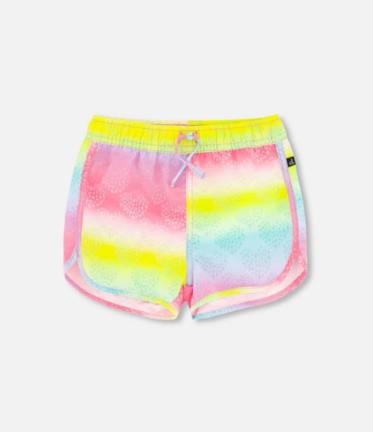 Rainbow Heart Print Boardshort