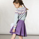 Pom Pom Knit Purple Sweater