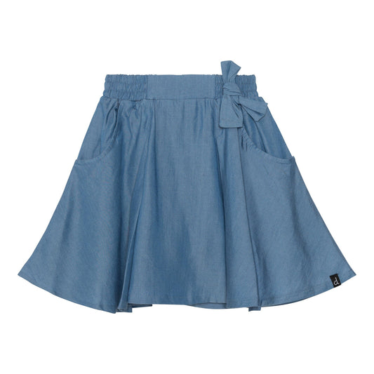 Chambray Skirt w/Side Pocket