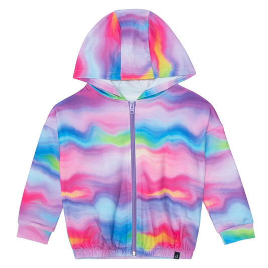 Multi Color Wave Printed Hoodie