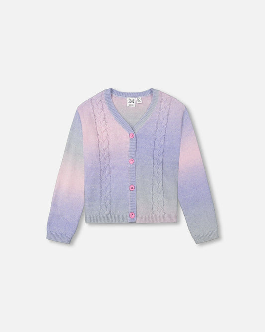 Lilac Cable Knitted Cardigan