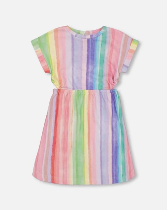 Rainbow Stripe Print Dress