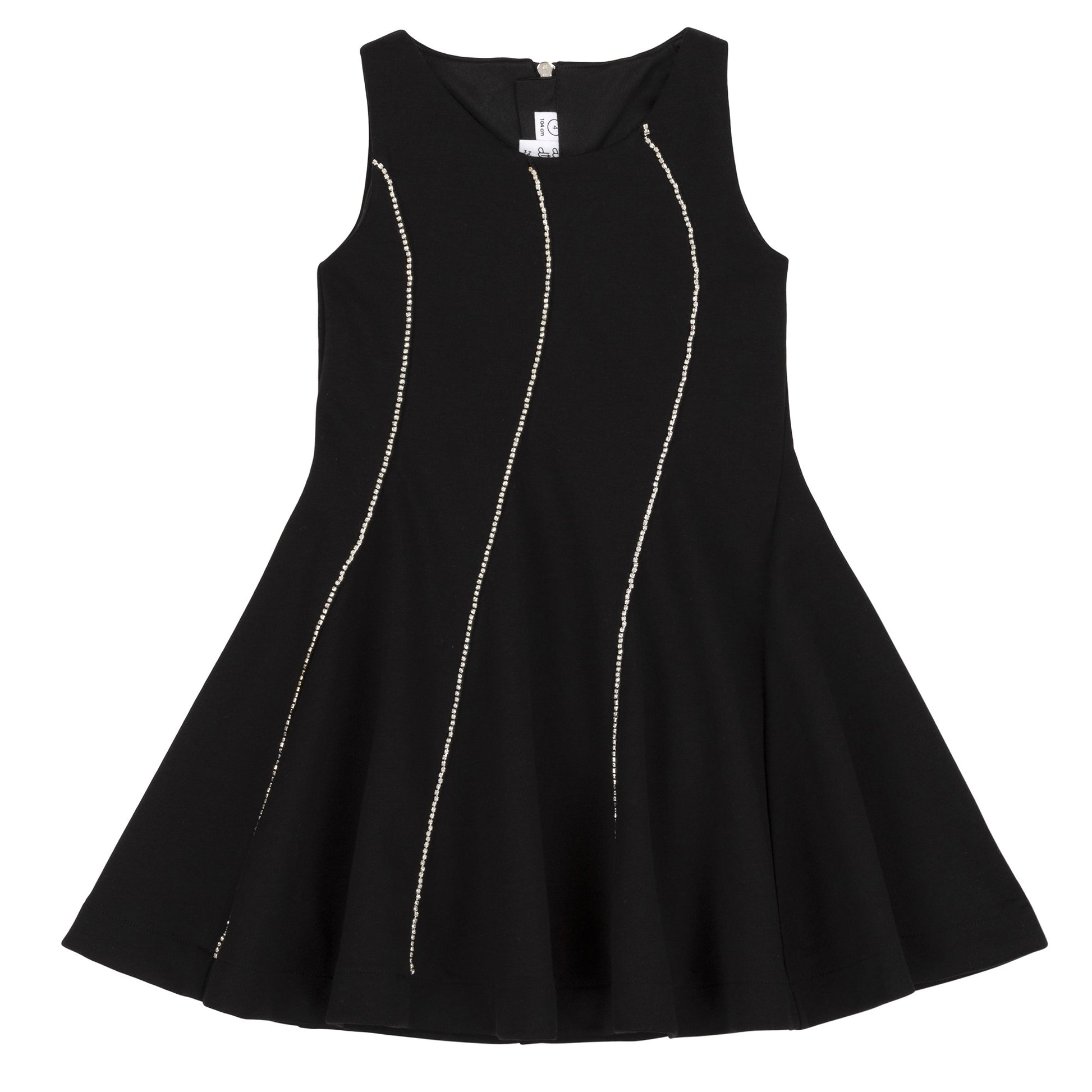 Black Neoprene Dress w/Rhinestones