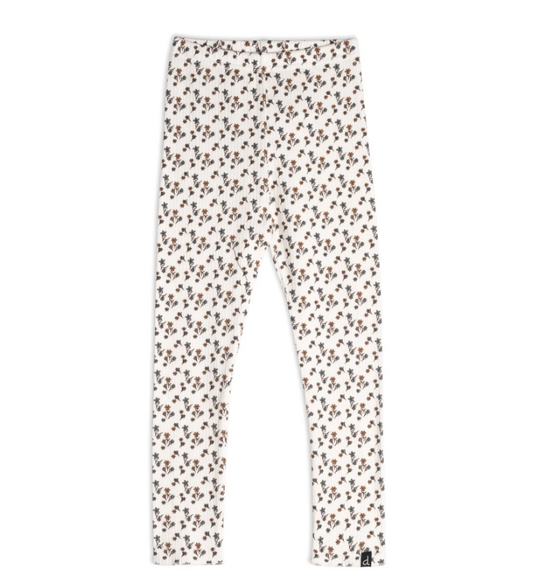 Little Brown Flowers Rib Leggigns