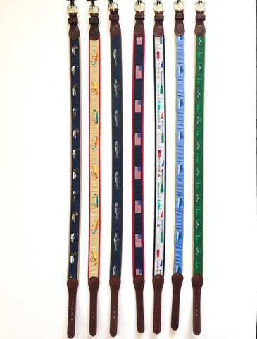 Cotton Web Belt w/ Leather