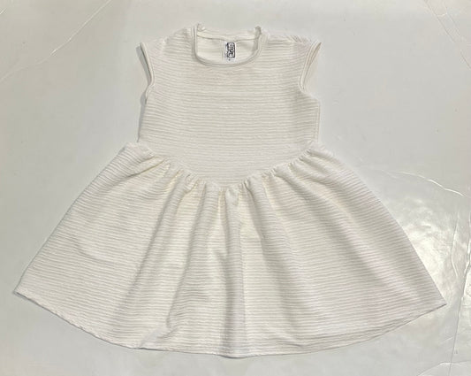 White Crinkled Knit Dress