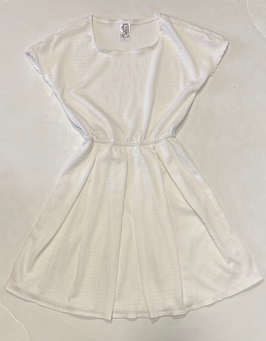 White Cap Sleeve Dress