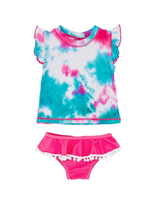 Tie Dye Ruffle 2PC Swim