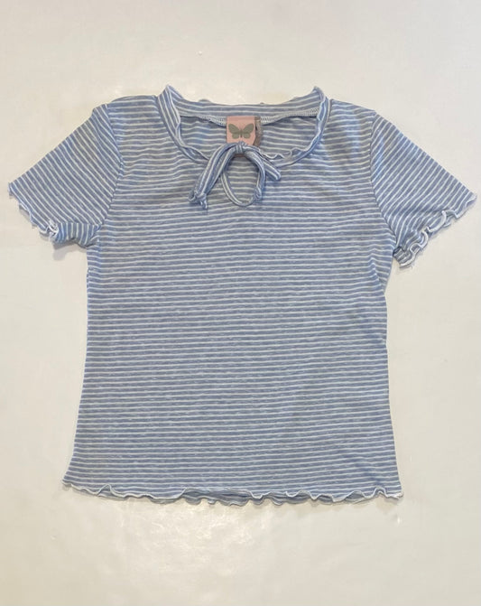 Stripe Top w/ Lettuce Hem