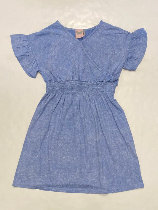 Blue Brushed Print Dress