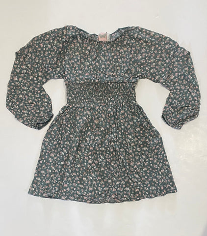 Olive Floral Print Dress