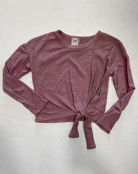 Mauve Side Tie Brushed Top