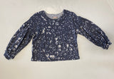 Navy Abstract Leopard Print Top