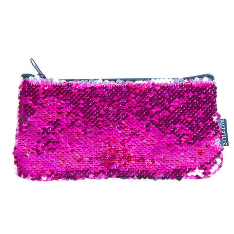 Sequin Mni Pencil Pouch Pink/Sliver