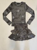 Dark Grey Tie Dye Star Top