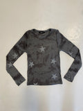Dark Grey Tie Dye Star Top