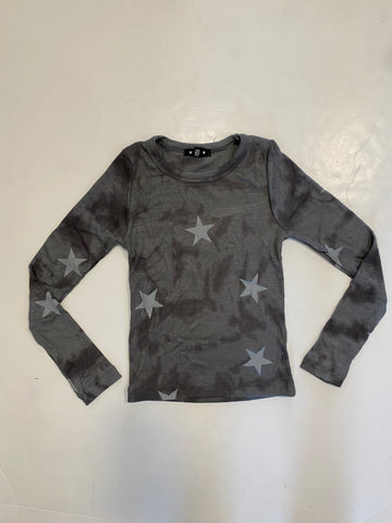 Dark Grey Tie Dye Star Top