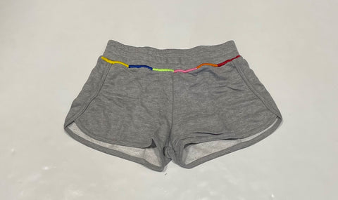Grey Shorts With Color Stitch