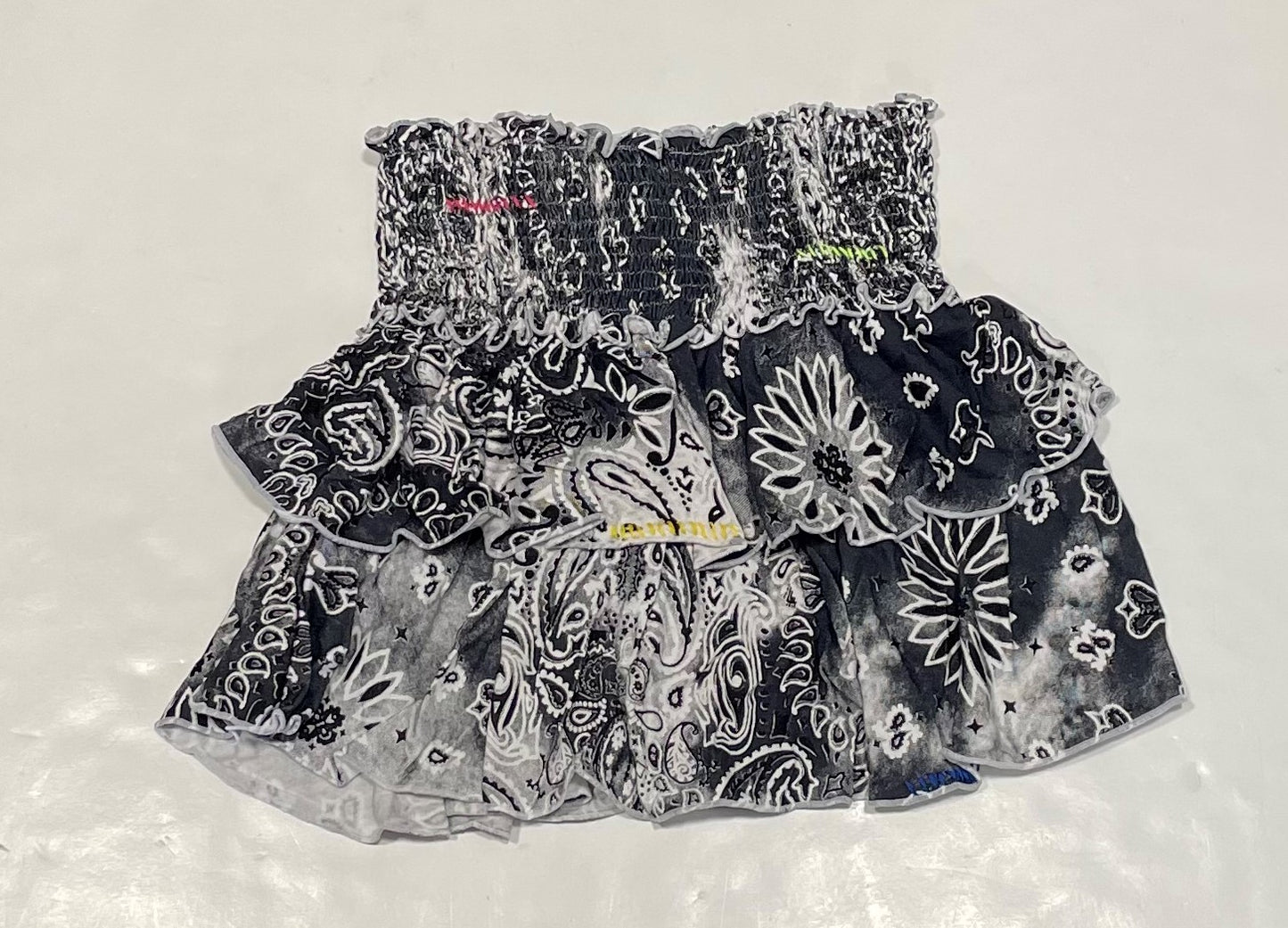 Black & White Bandana smocked Skirt