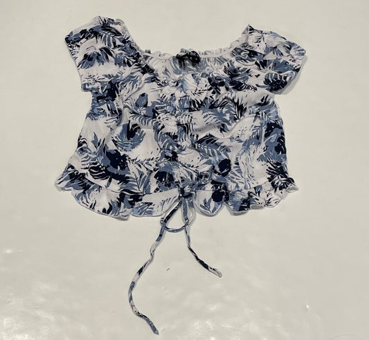 Crop Navy Mult Palm Tree Top