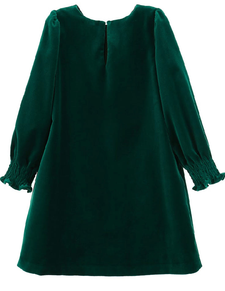 Green Smocked Sleeve Dress