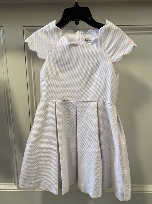 White Scallop Neckline Dress