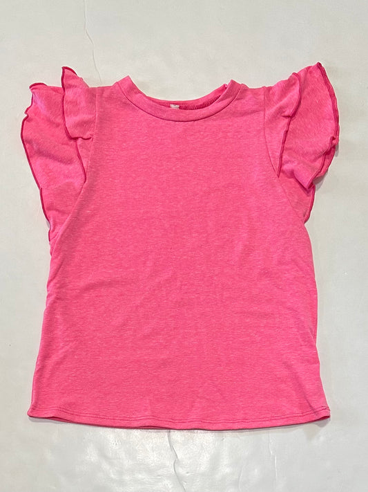 Neon Pink Flutter Sleeve Tee