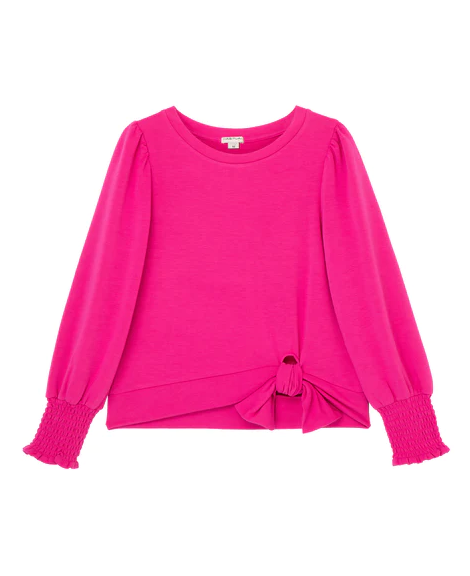 Dark Pink Smocked Sleeve