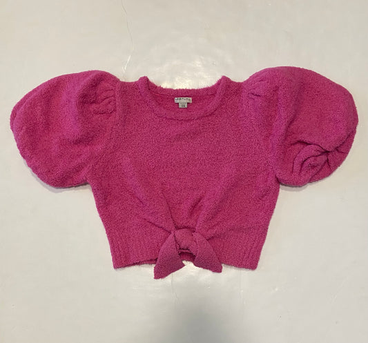 Dark Pink Puff Sleeve Sweater