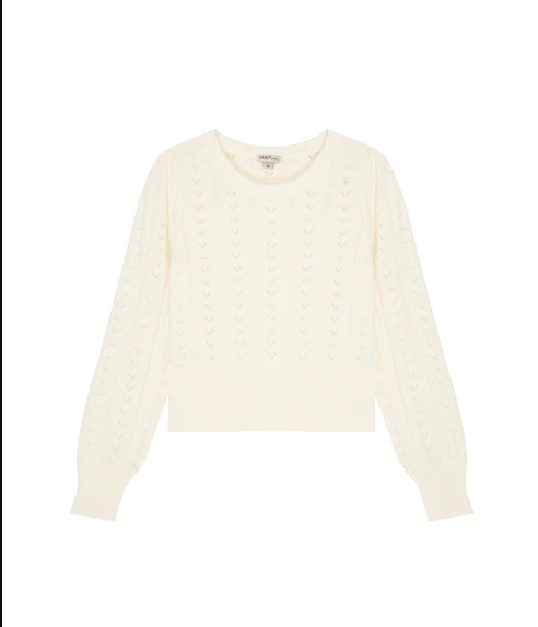 Off White Pointelle Knit Sweater