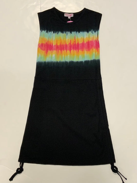 Black Rainbow Tie Dye Dress