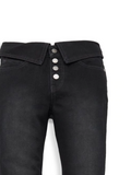 Black Skinny Mock Flip Waist