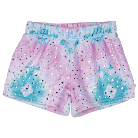 Silver Star Tie Dye Plush Shorts
