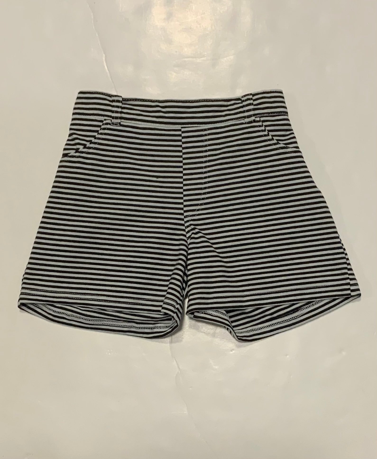 Black White Stripe Shorts