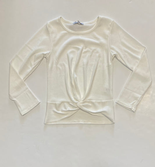 Ivory Ribbed L/S Prism Top
